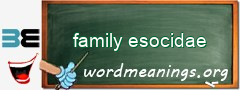 WordMeaning blackboard for family esocidae